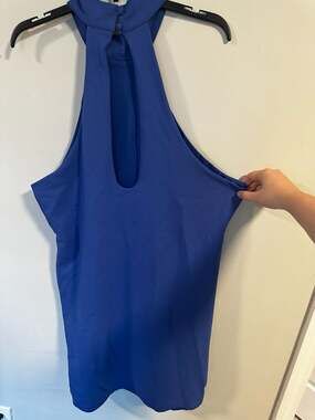Remi x Revolve Halter Neck Bodycon Mini Dress in Bright Blue, Size 3X